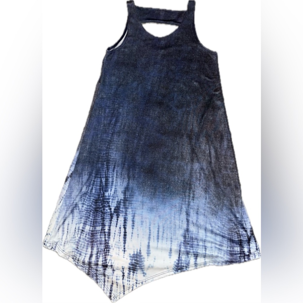 Truluv Blue Tie-Dye Sleeveless Dress